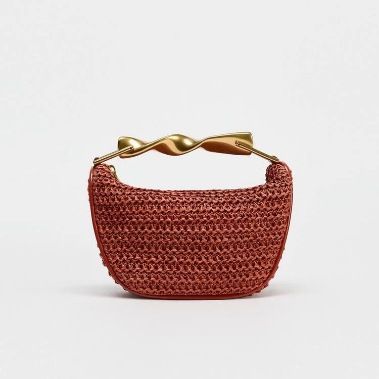 Half Moon Straw Bag