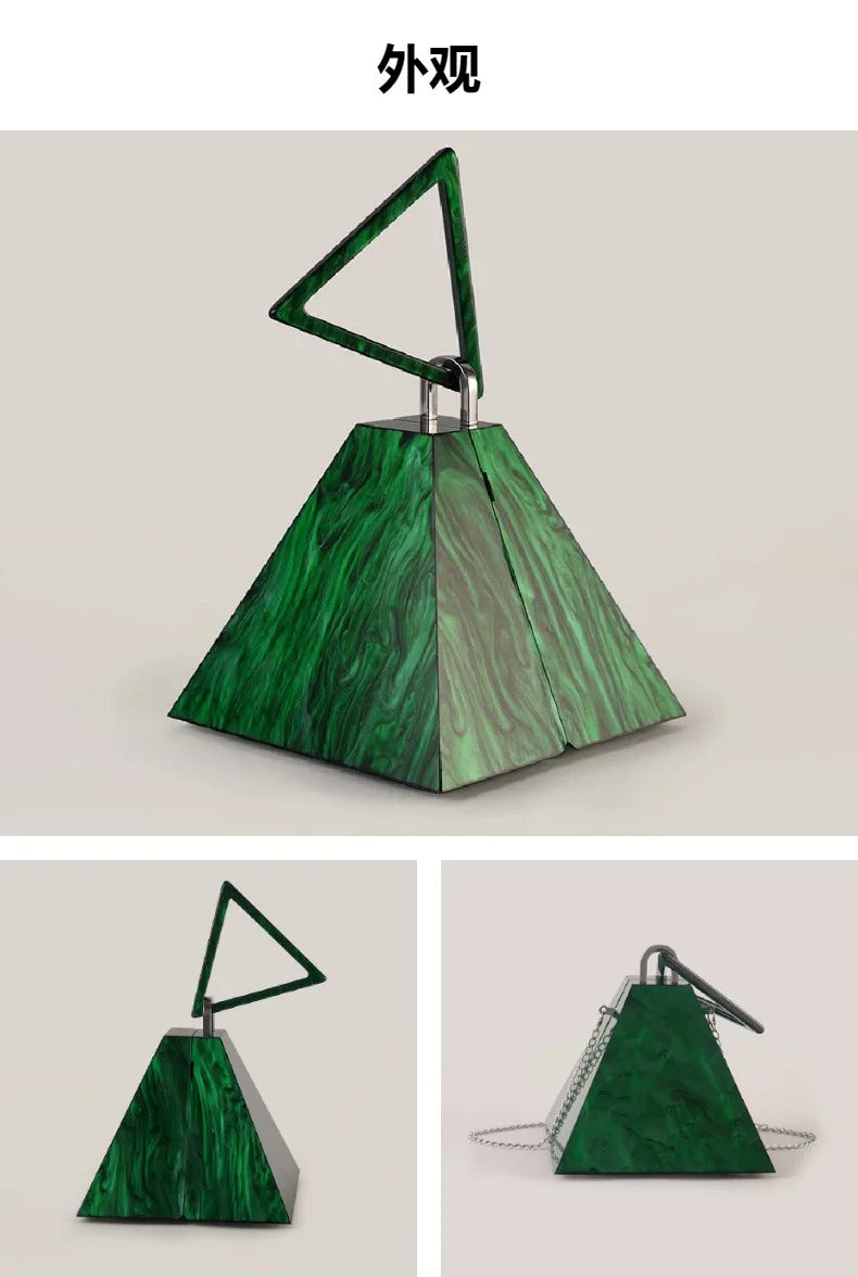 Acrylic Triangle Clutch Bag