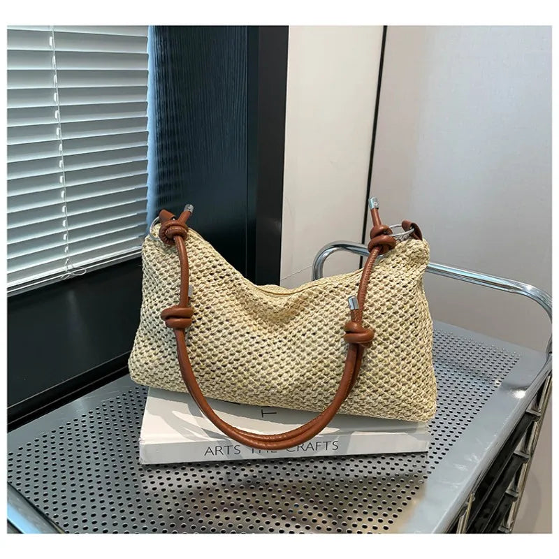 Straw Woven Hobo Bag