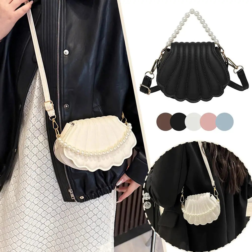 Pearl Chain Seashell Bag