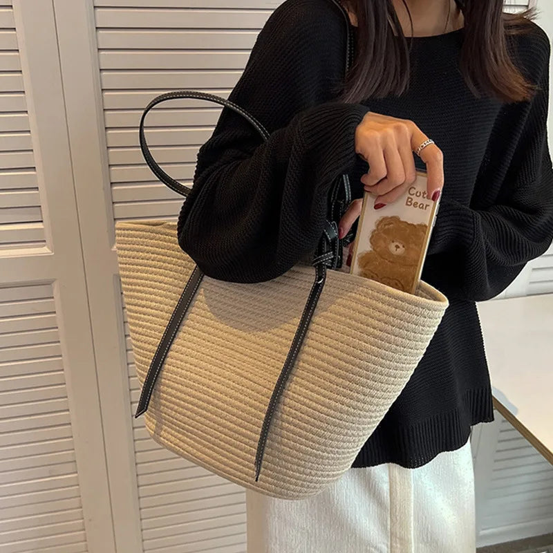 Large Straw Basket Bag