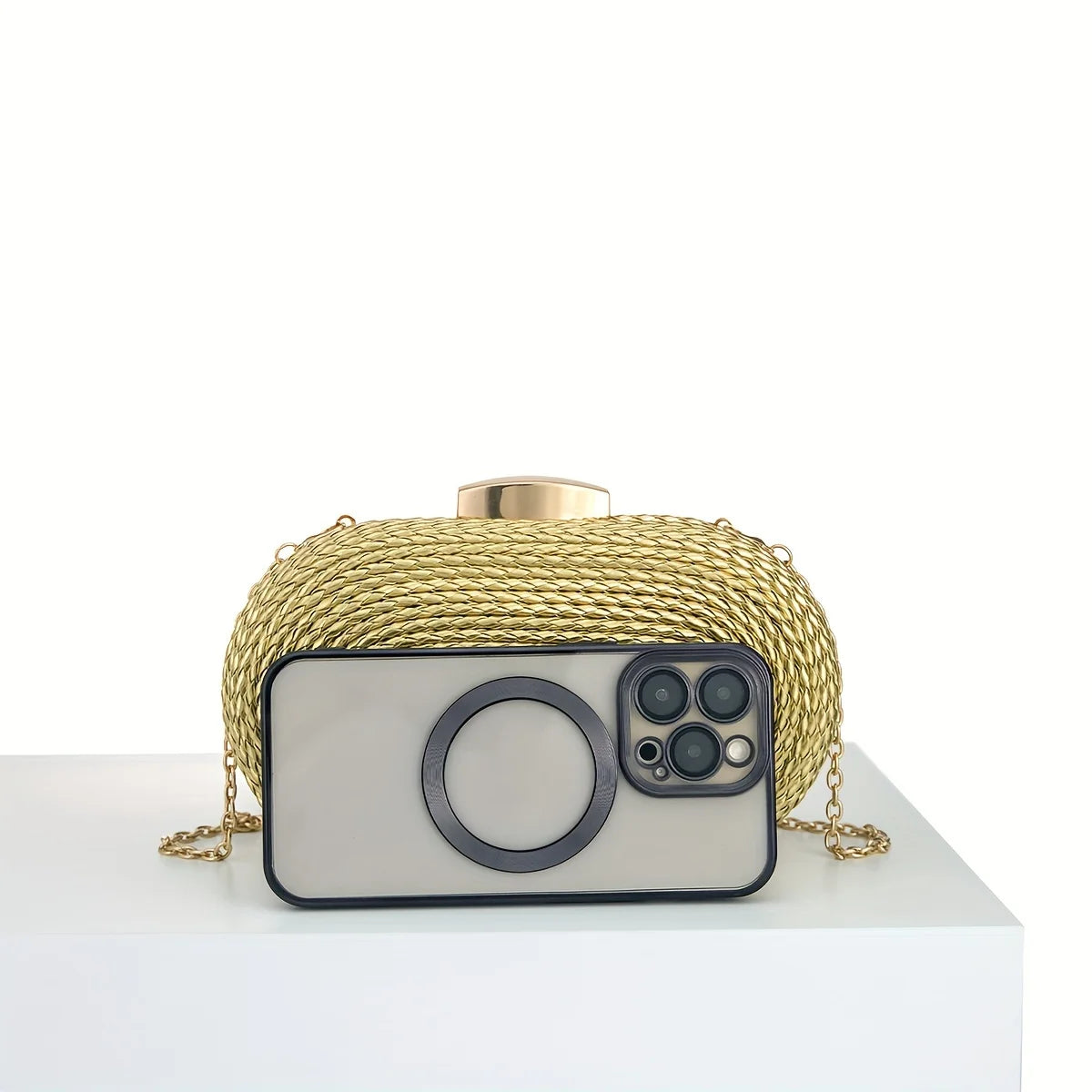 Woven Raffia Clutch Bag