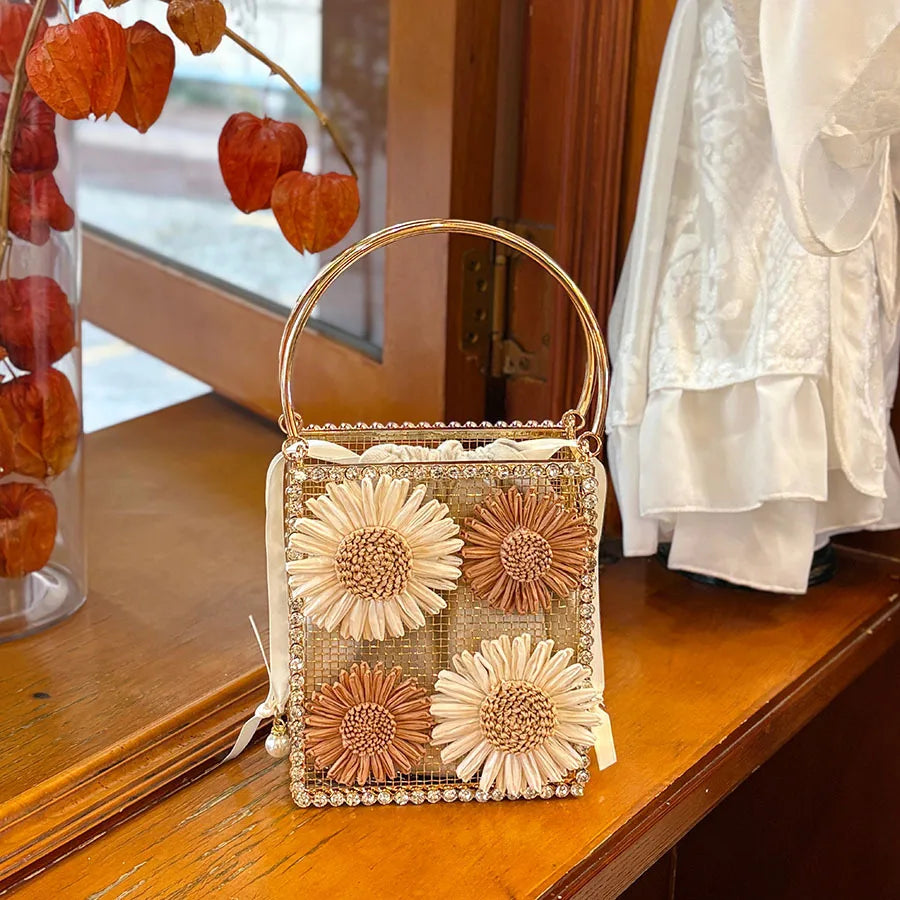 Rhinestone Bucket Handbag