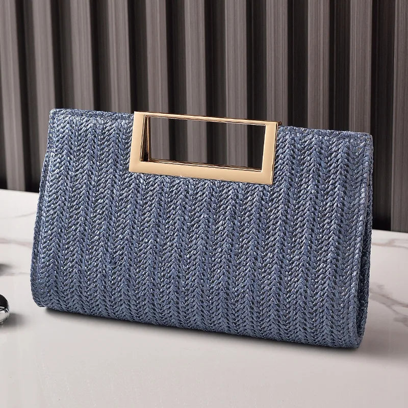 Straw Evening Clutch Bag