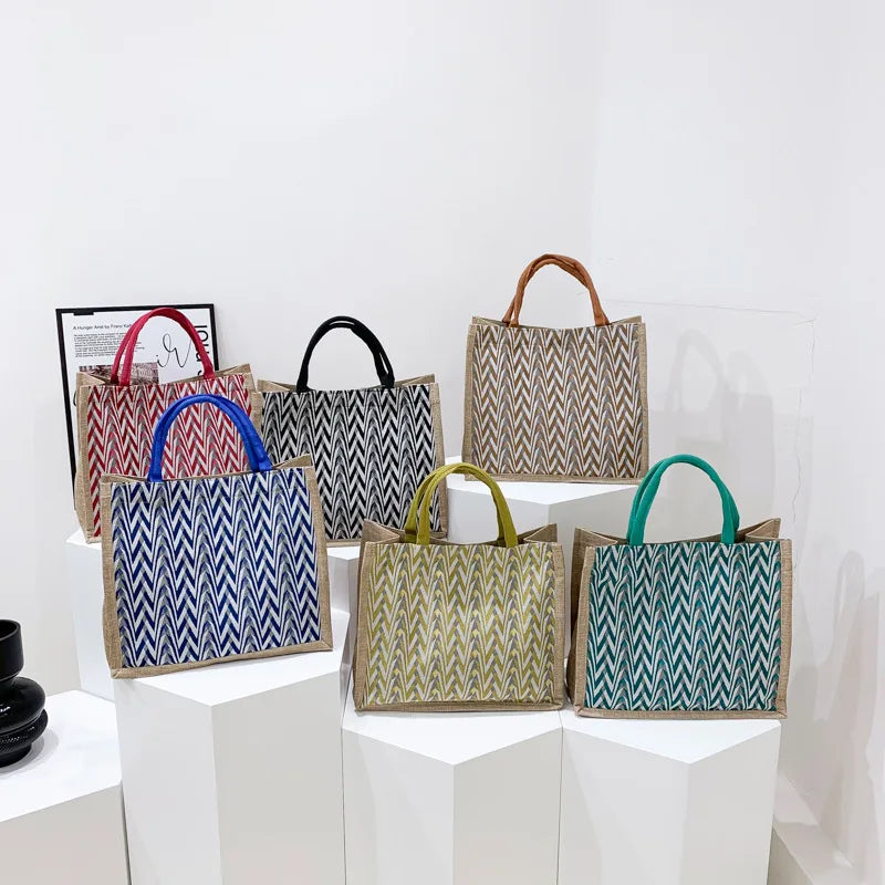 Linen Beach Tote Bag