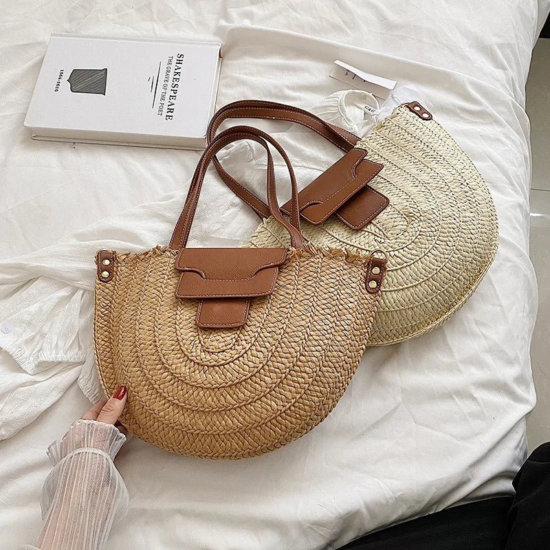 Woven Straw Beach Bag