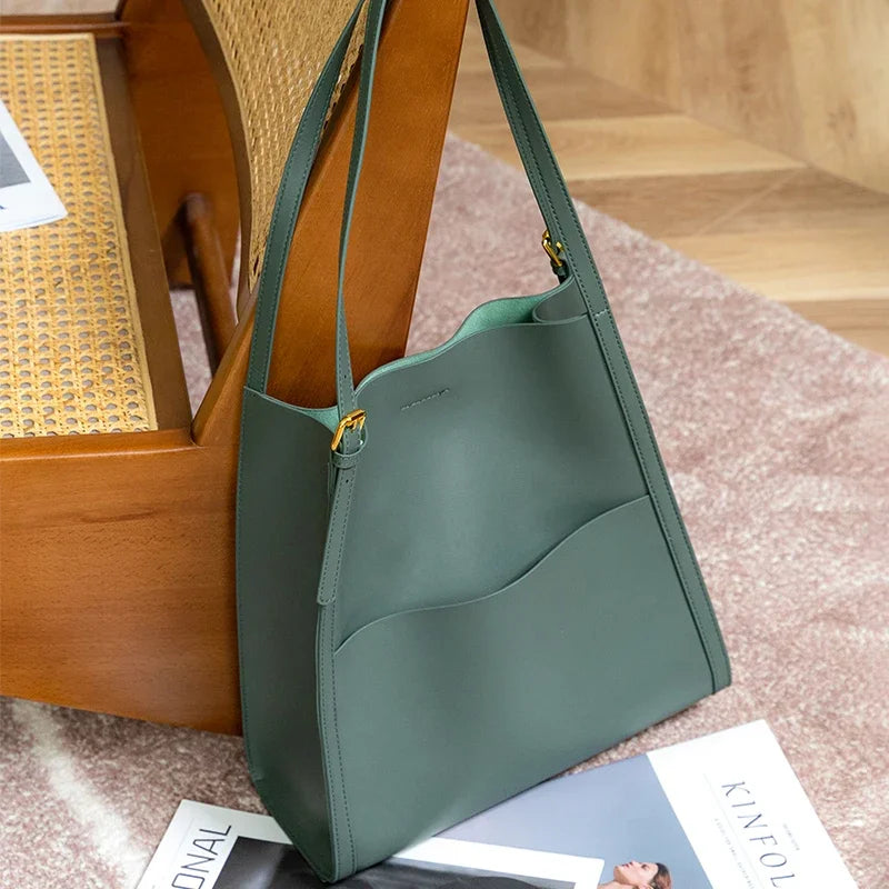 Cowhide Work Tote Bag