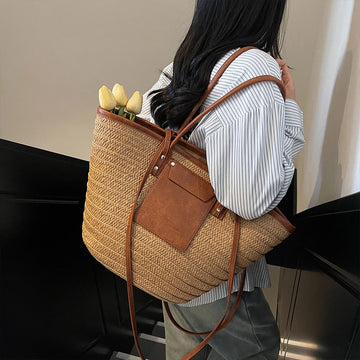 Forest Straw Tote Bag
