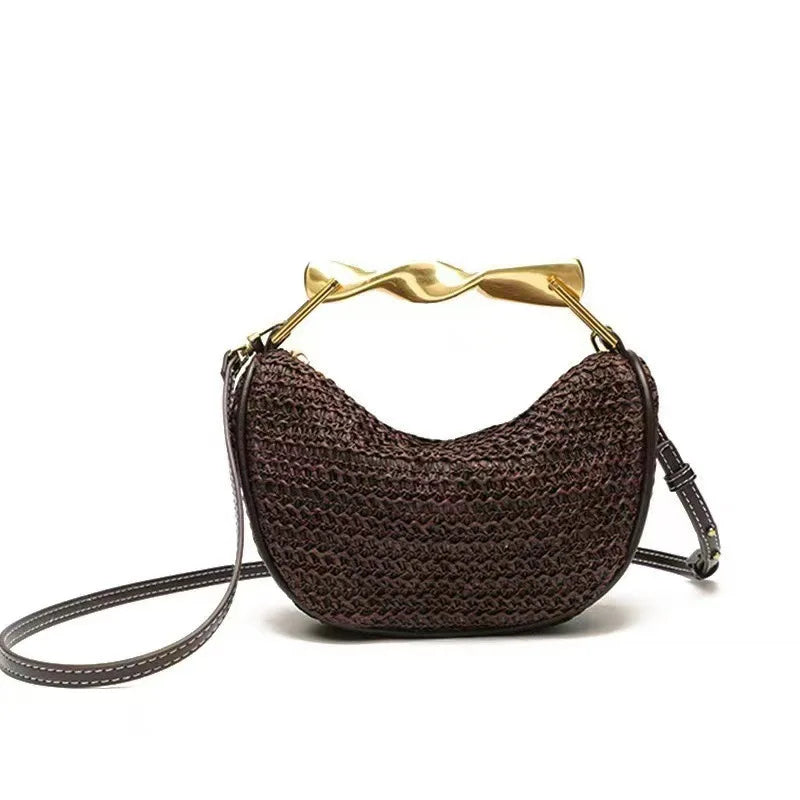 Half Moon Straw Bag
