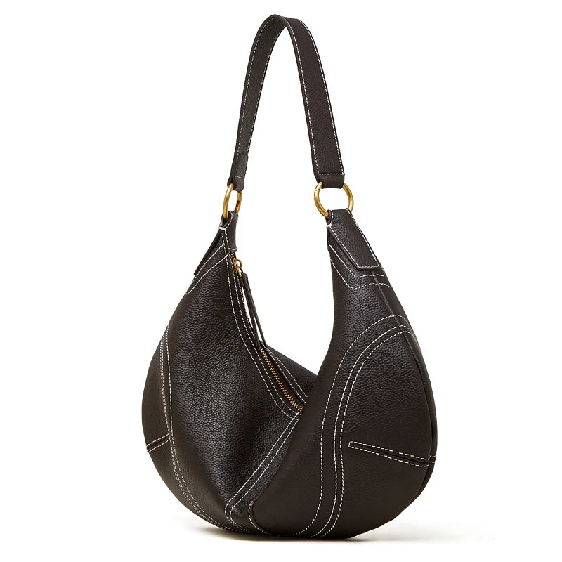 Leather Half Moon Bag