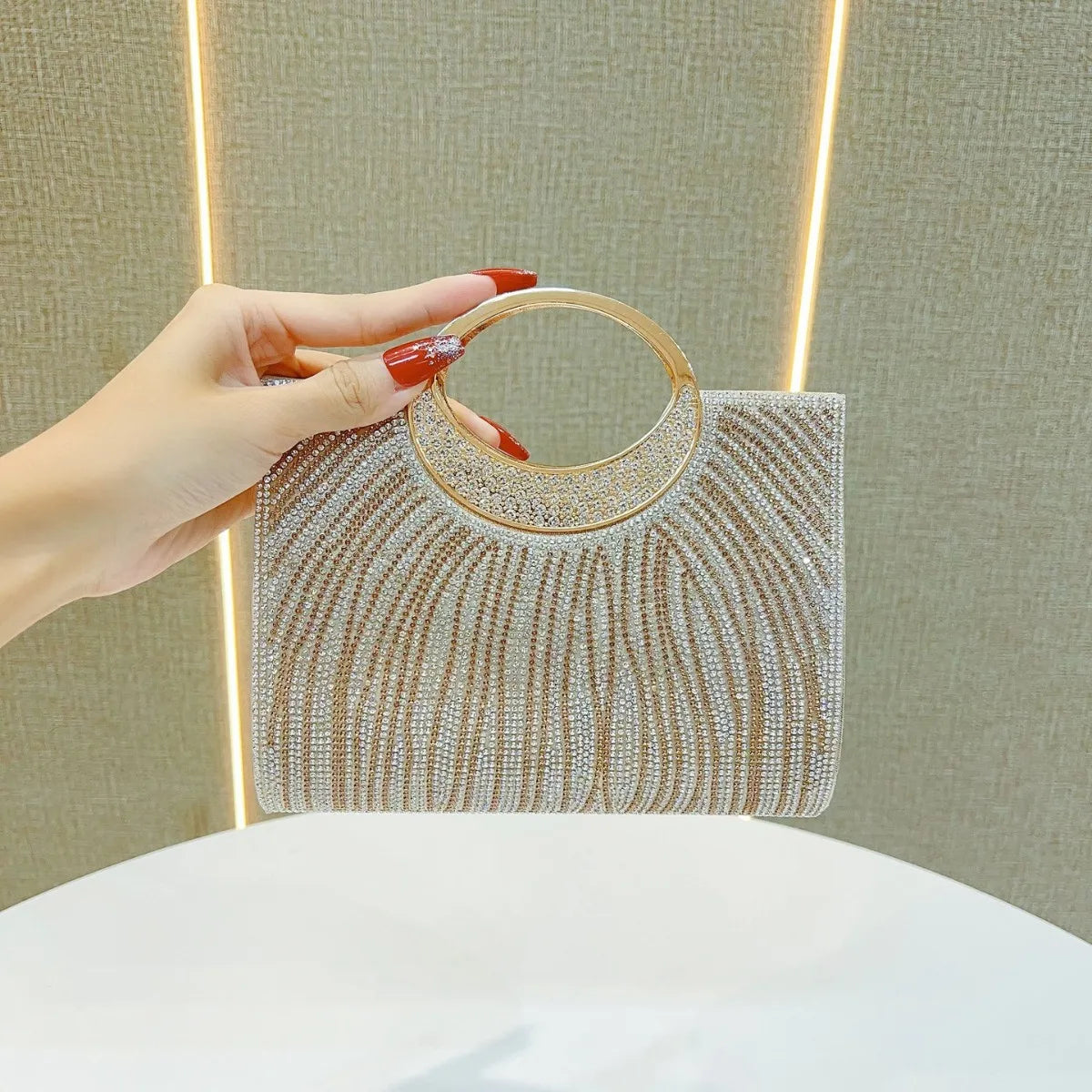 Glitter Rhinestone Clutch Bag