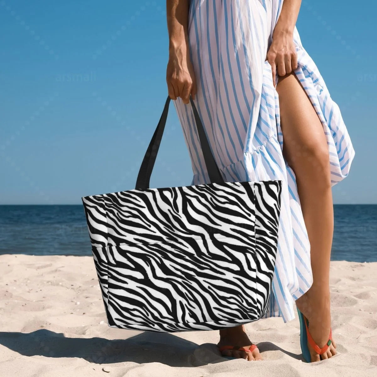 Zebra Beach Travel Tote