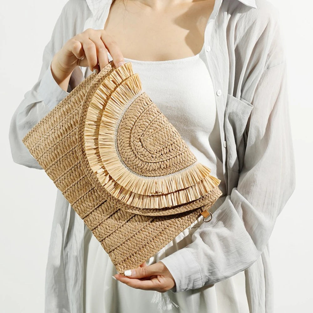 Raffia Straw Crossbody Bag
