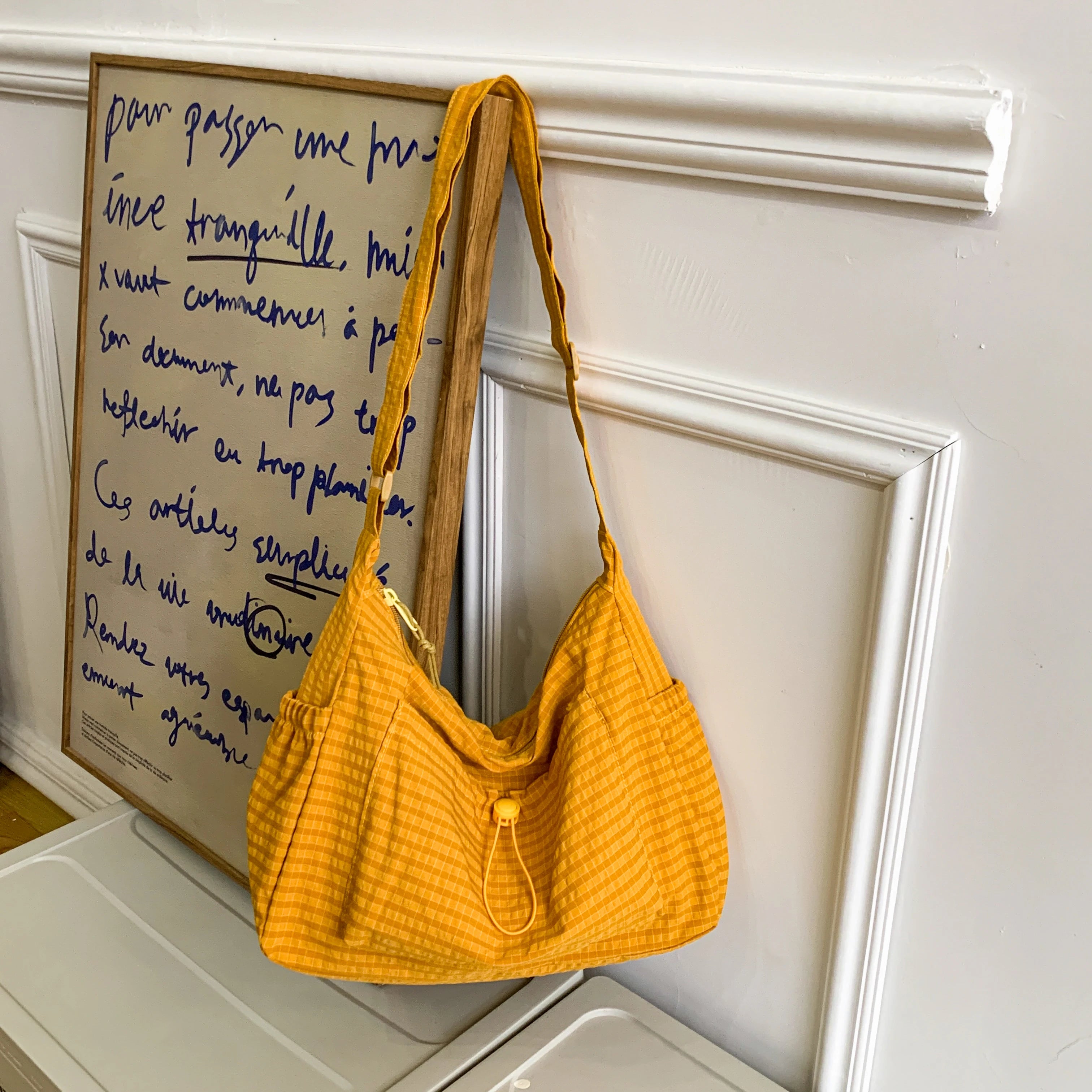 Plaid Pleated Cloud Bag