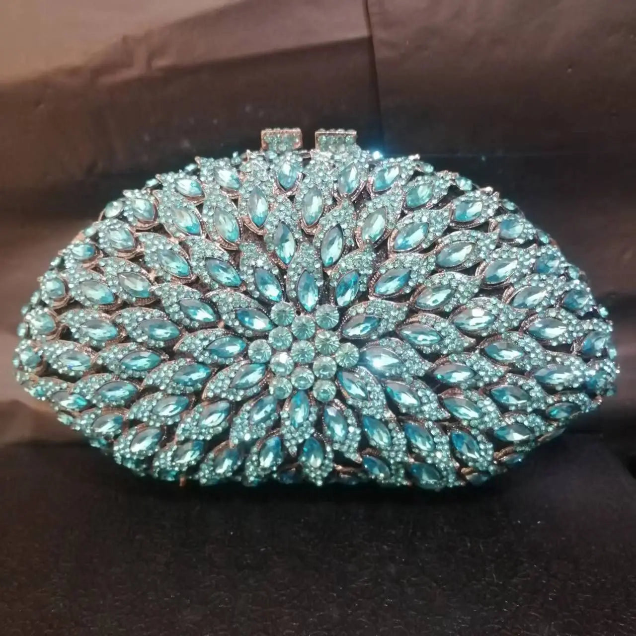 Sky Blue Crystal Clutch