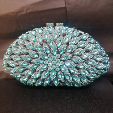 Sky Blue Crystal Clutch