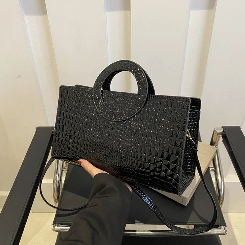 Crocodile Pattern Shoulder Bag