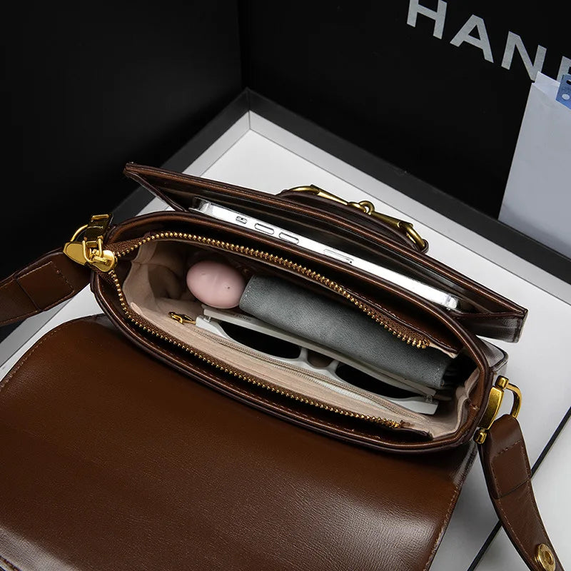 Leather Crossbody Saddle Bag