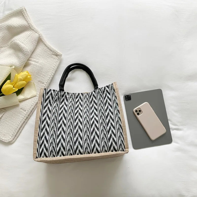 Linen Beach Tote Bag