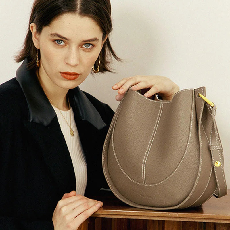 Genuine Leather Saddle Bag