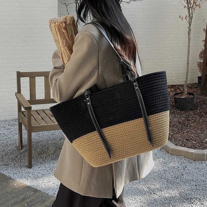 Large Straw Basket Bag