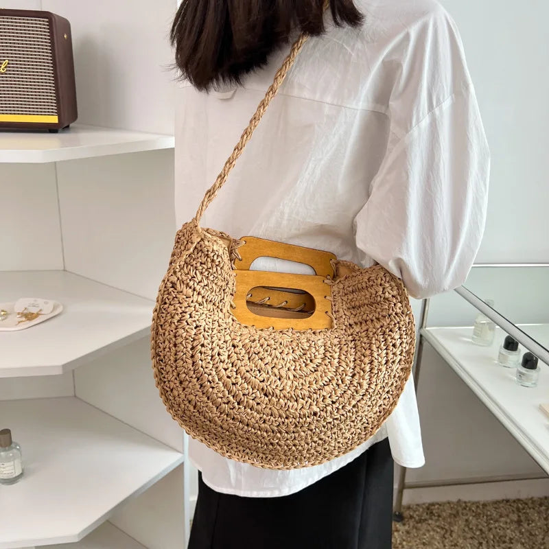 Woven Straw Beach Bag