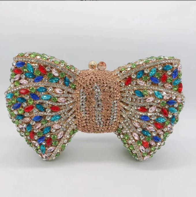 Bow Rhinestone Clutch Bag