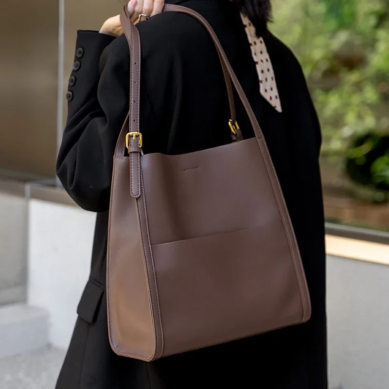 Cowhide Work Tote Bag