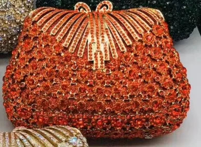 Floral Rhinestone Clutch Bag