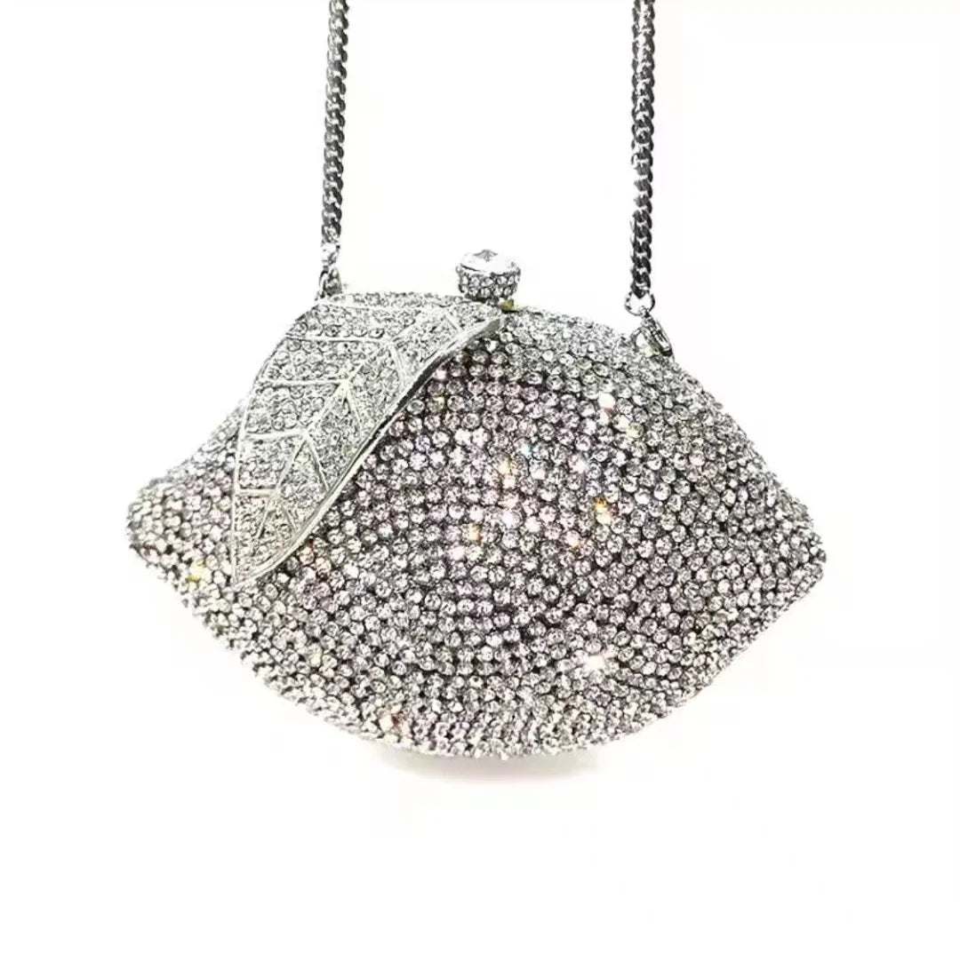 Lemon Rhinestone Clutch Bag