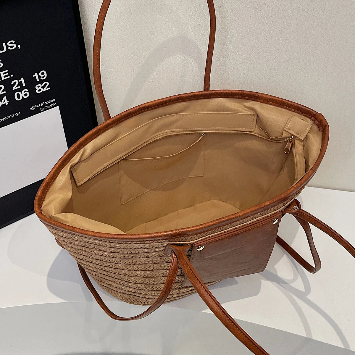 Forest Straw Tote Bag