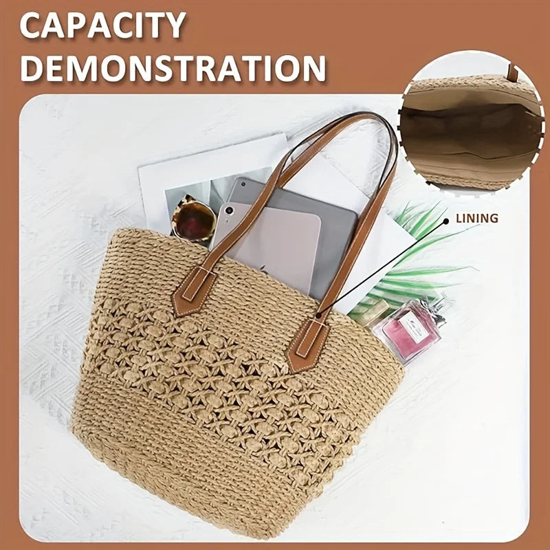 Bohemian Straw Beach Bag