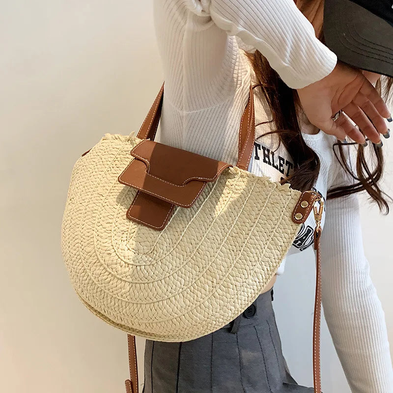 Woven Straw Beach Bag
