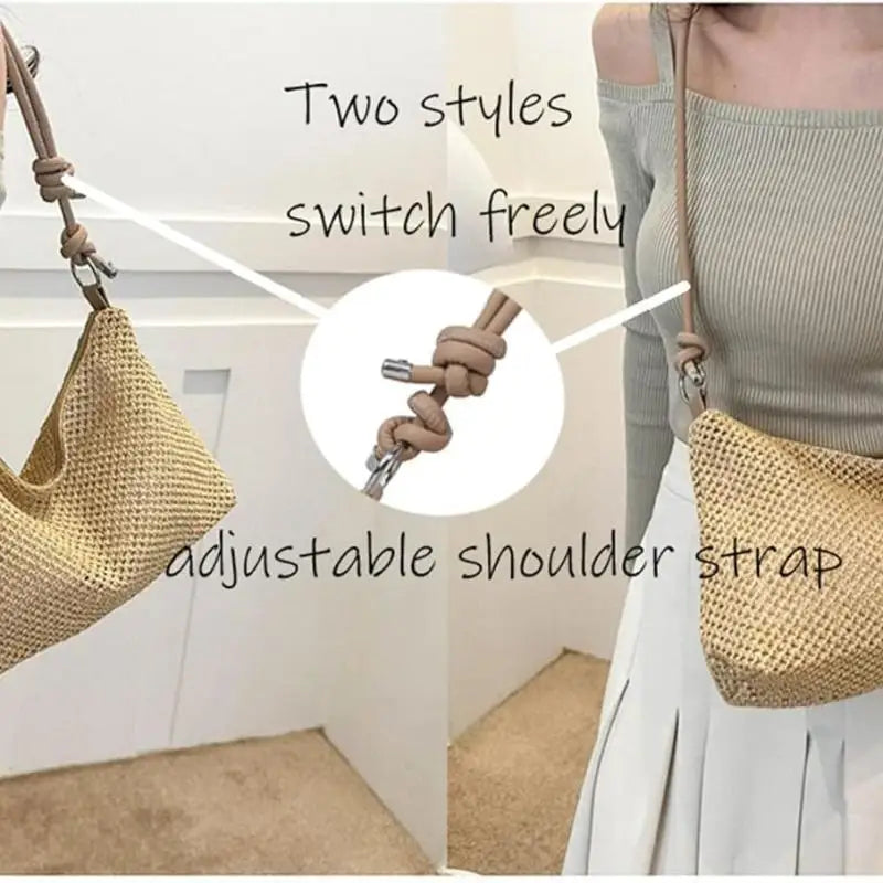 Straw Woven Hobo Bag