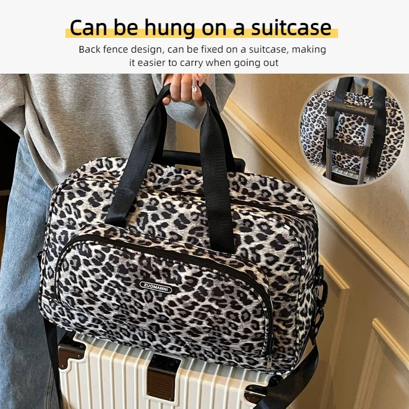 Leopard Print Travel Tote