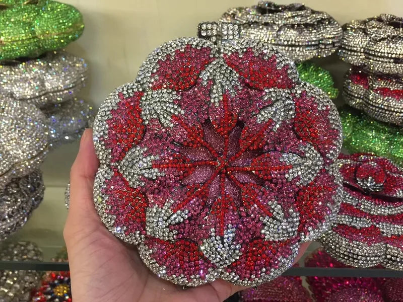 Floral Crystal Clutch Bag
