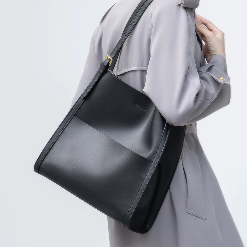 Cowhide Work Tote Bag