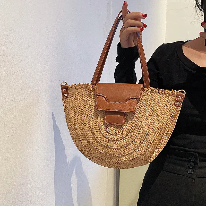 Woven Straw Beach Bag