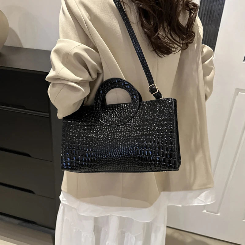 Crocodile Pattern Shoulder Bag