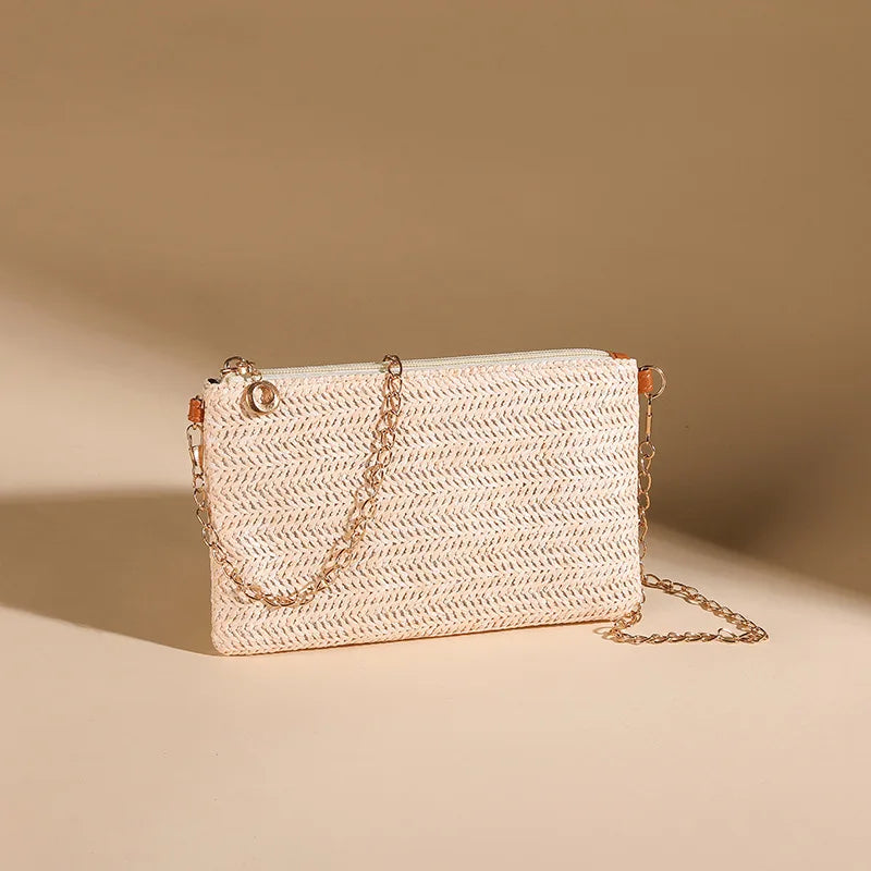 Straw Chain Shoulder Bag