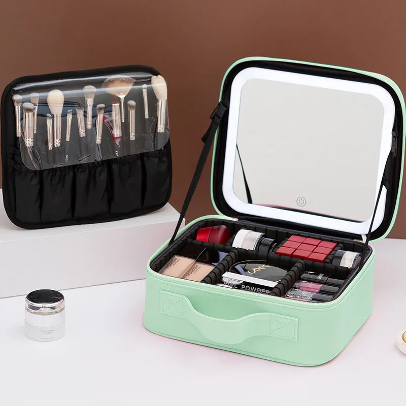 LED Mirror Makeup Case