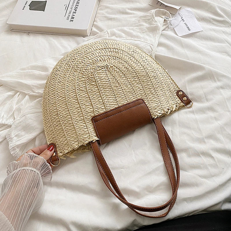 Woven Straw Beach Bag