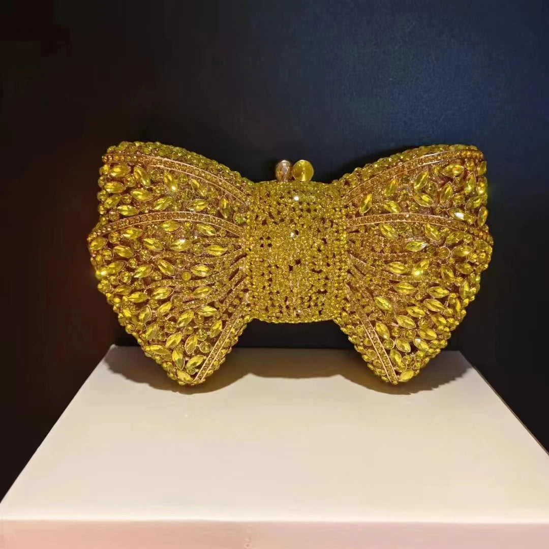 Bow Rhinestone Clutch Bag