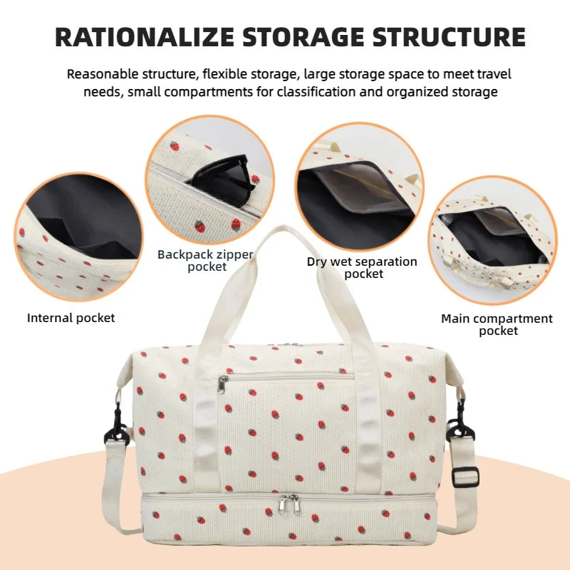 Corduroy Travel Duffel Bag