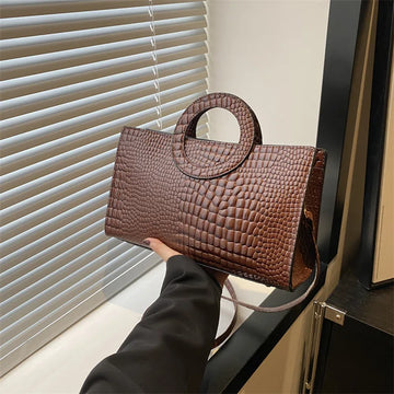 Crocodile Pattern Shoulder Bag