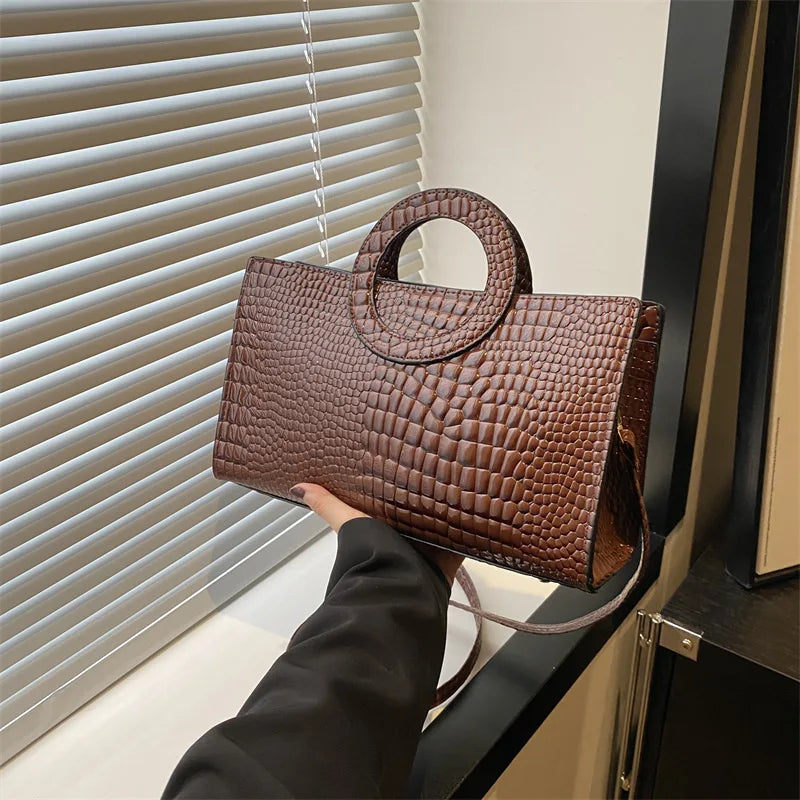 Crocodile Pattern Shoulder Bag