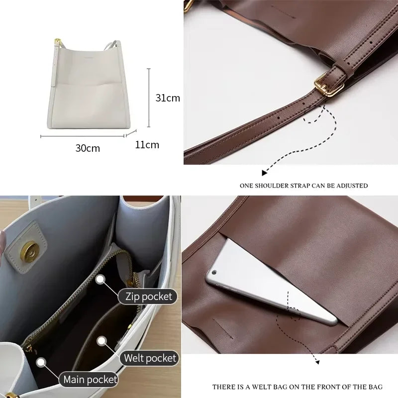Cowhide Work Tote Bag