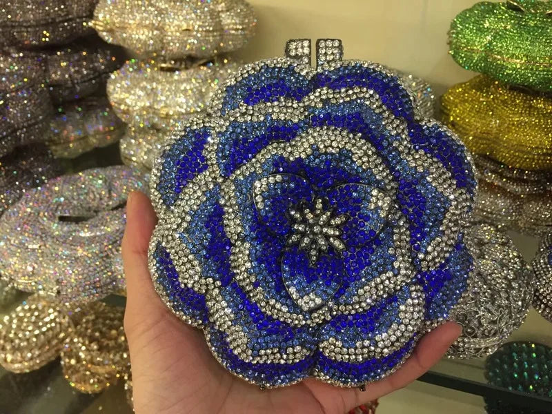 Floral Crystal Clutch Bag