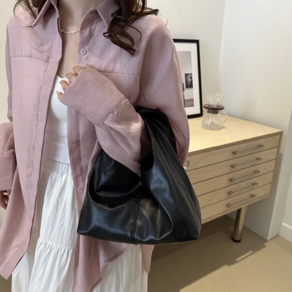 Pleated PU Hobo Bag