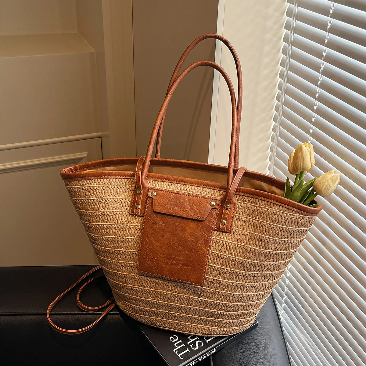 Forest Straw Tote Bag